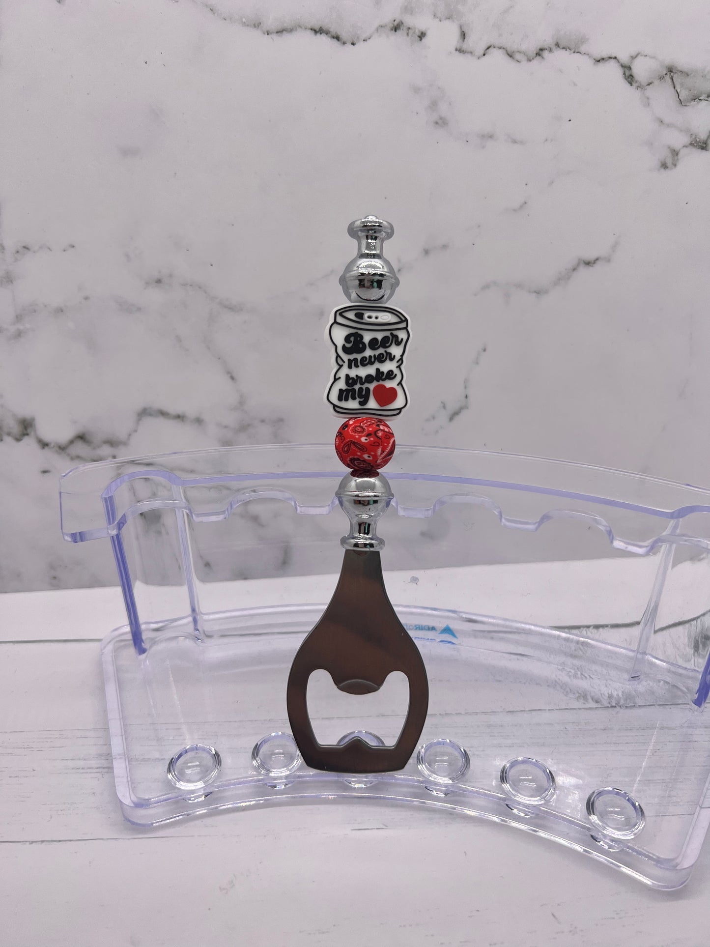 Beer Never Broke My Heart - Beaded Bottle Opener