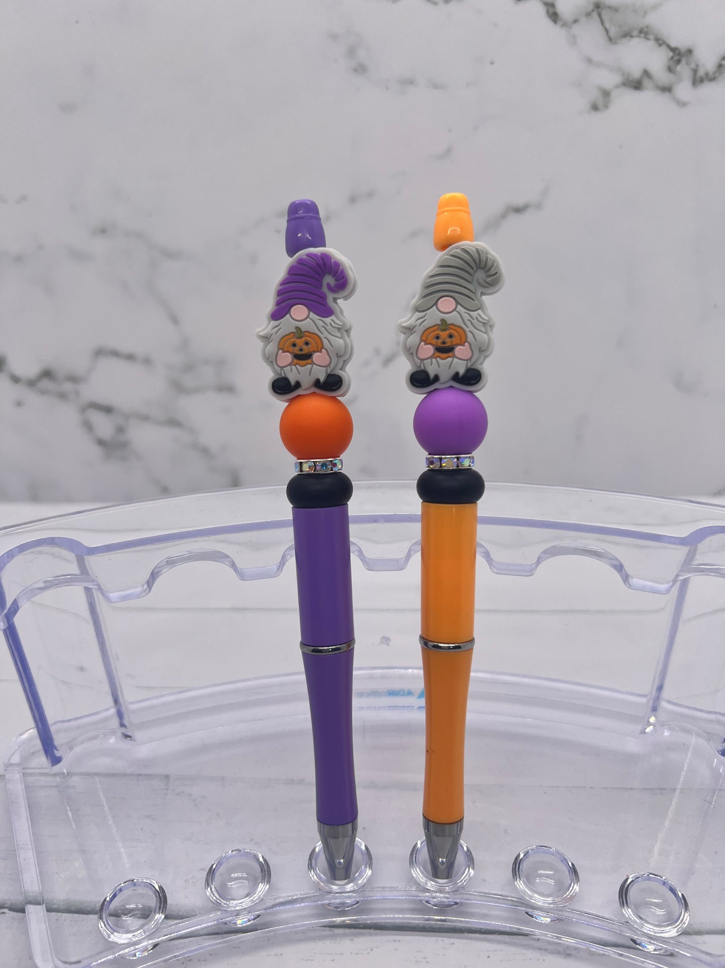 Pumpkin Gnome - Beaded Ballpoint Pen