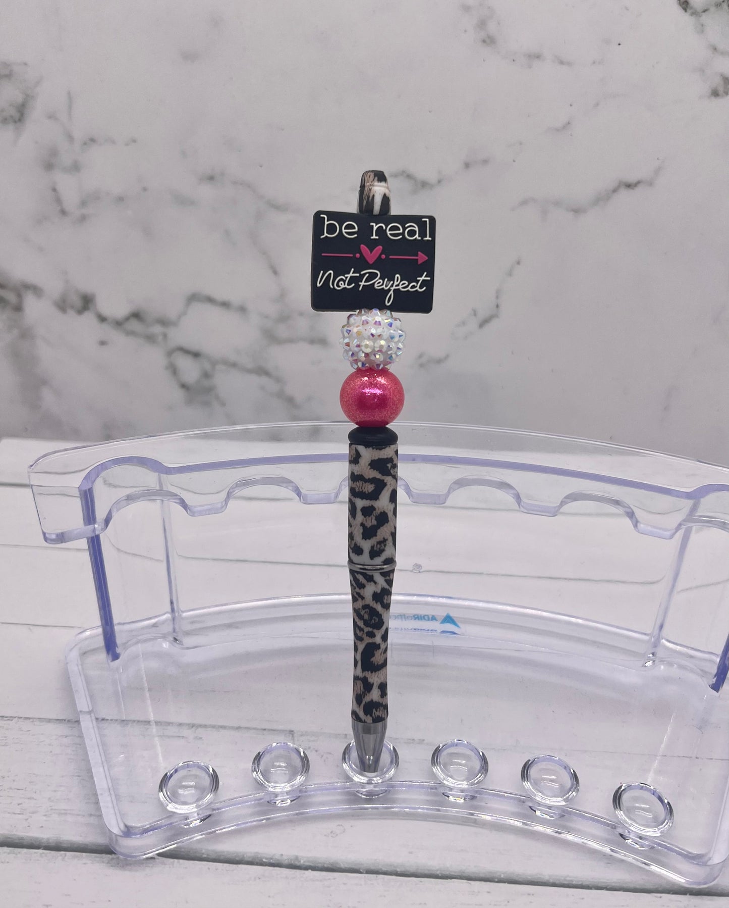 Be Real Not Perfect - Beaded Ballpoint Pen