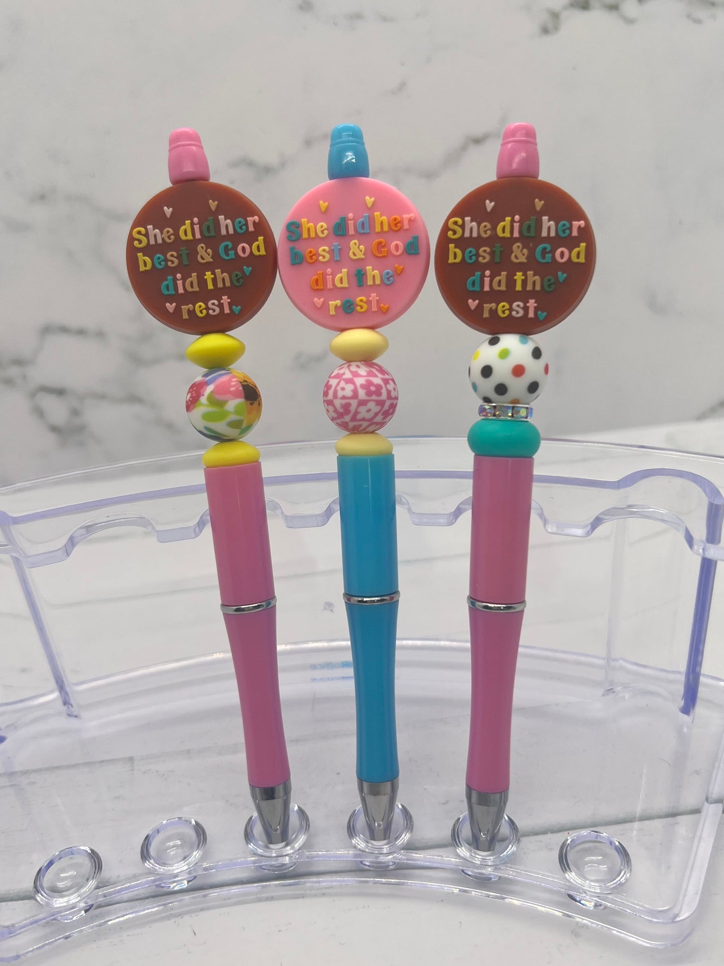 She Did Her Best - Beaded Ballpoint Pen