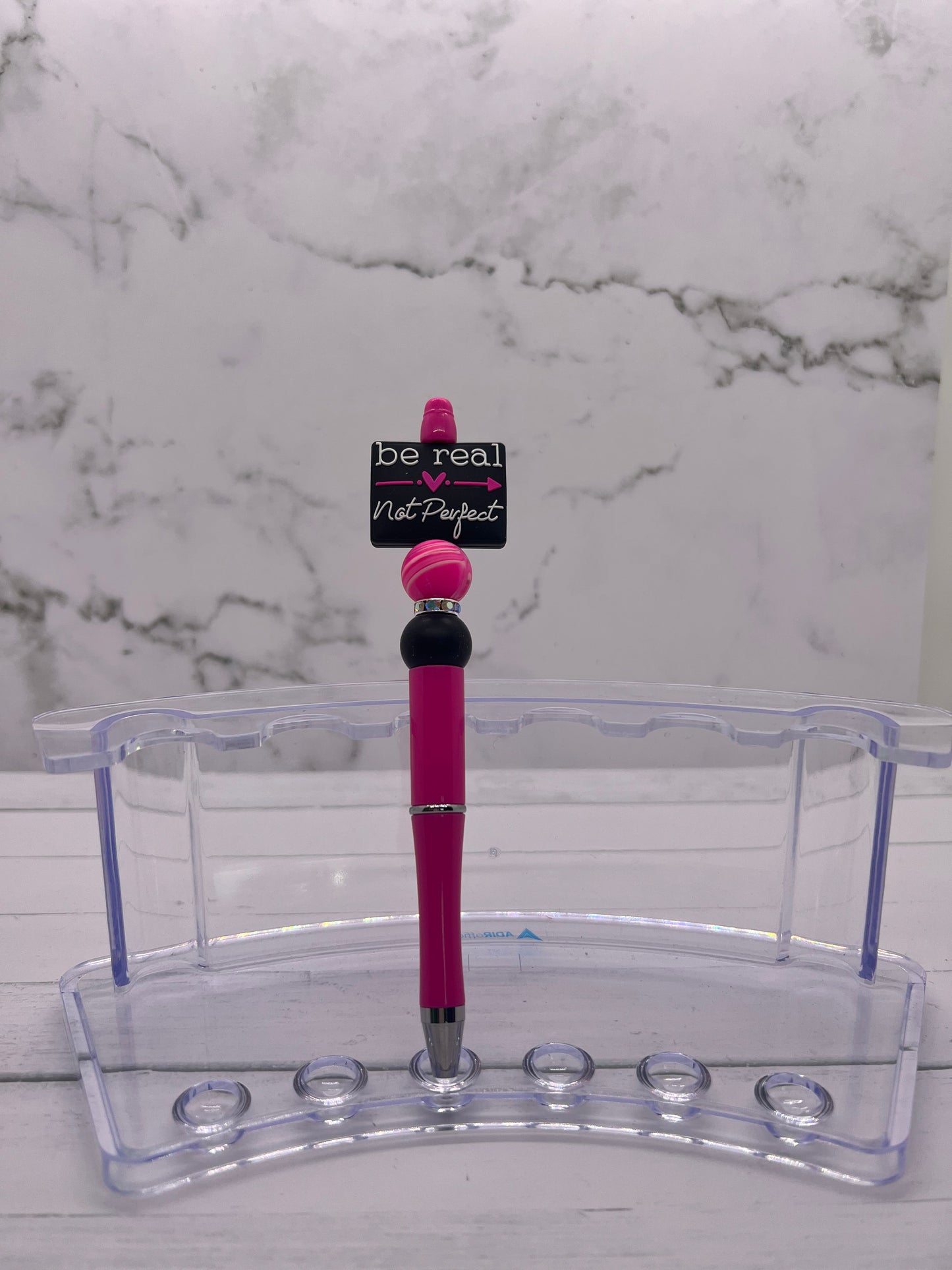 Be Real Not Perfect - Beaded Ballpoint Pen