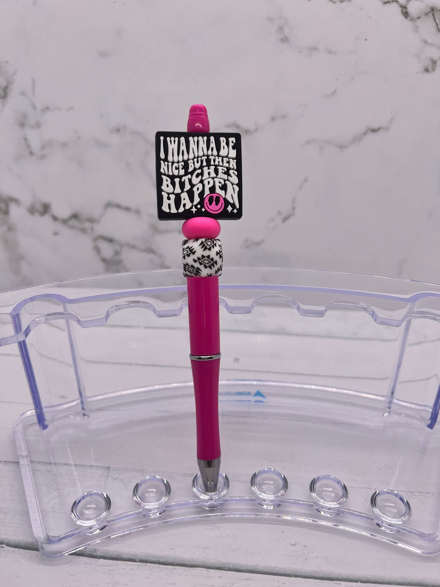 I Wanna Be Nice But… - Beaded Ballpoint Pen