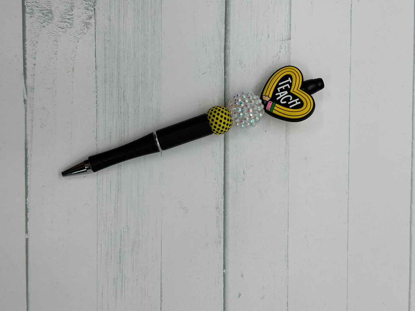Teach with Pencil - Beaded Ballpoint Pen