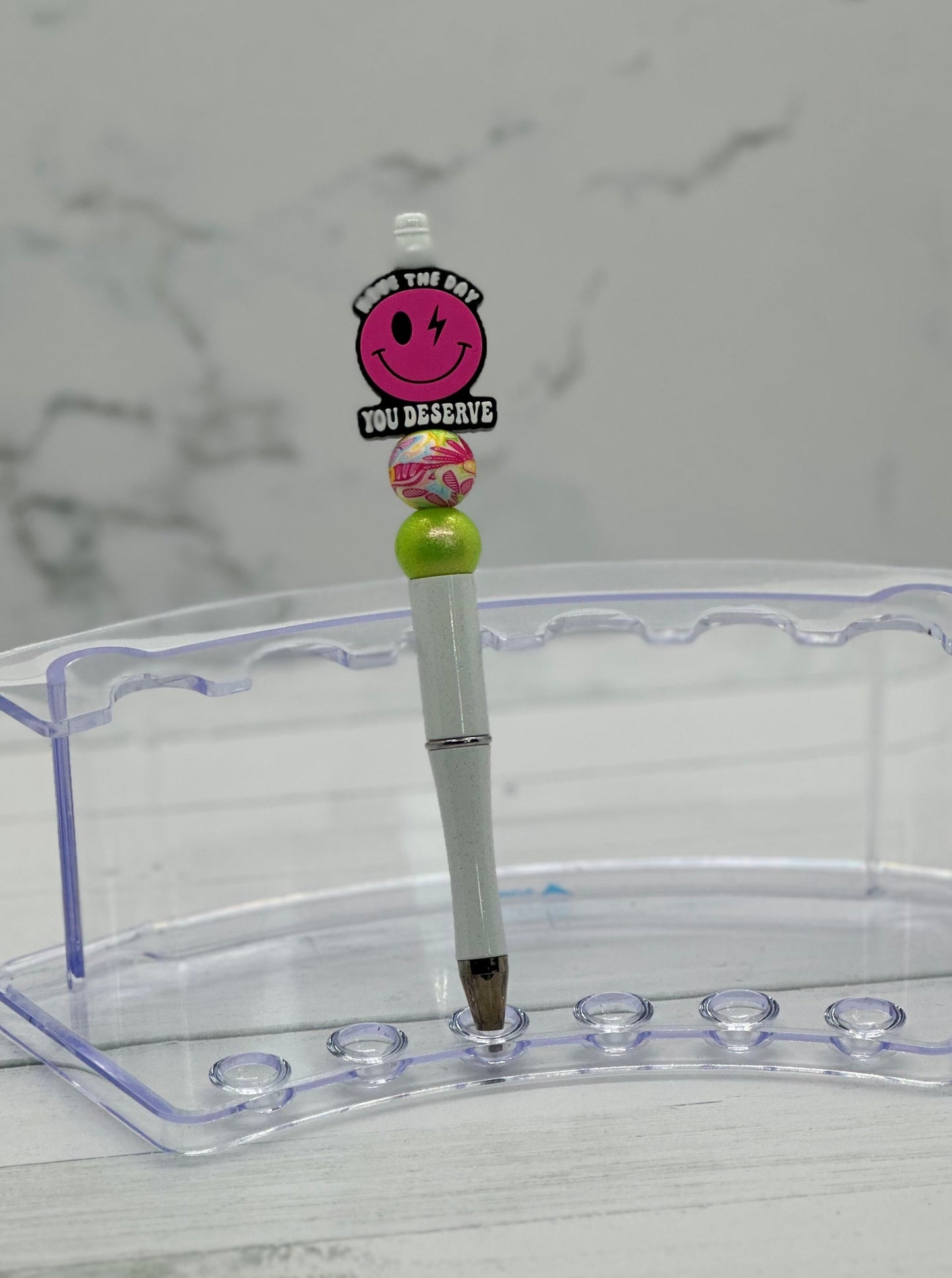 Have the Day You Deserve :) - Beaded Ballpoint Pen