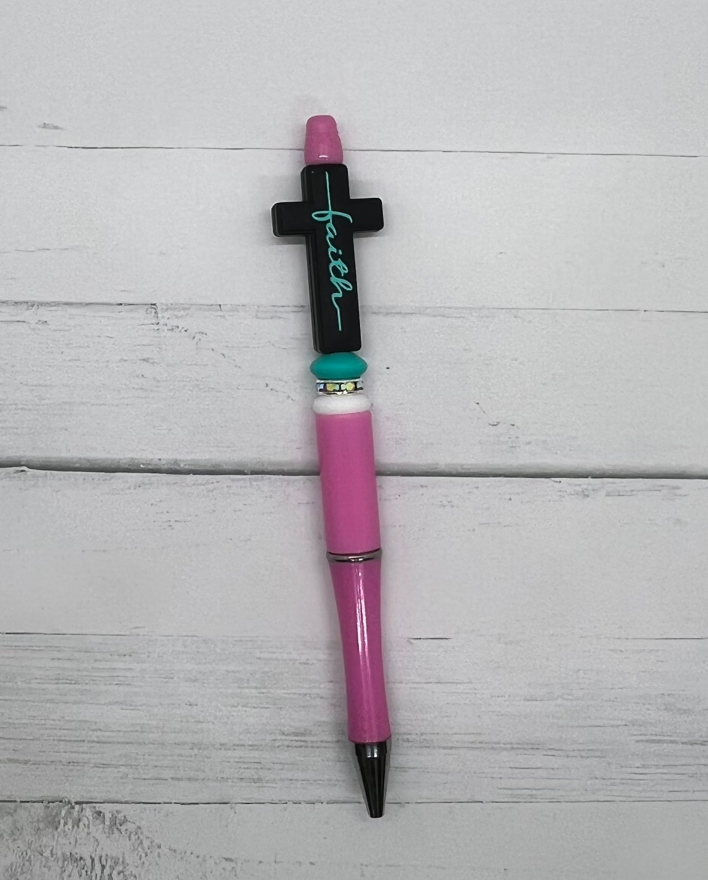Faith Cross Pen - Beaded Ballpoint Pen - Beaded Ballpoint Pen