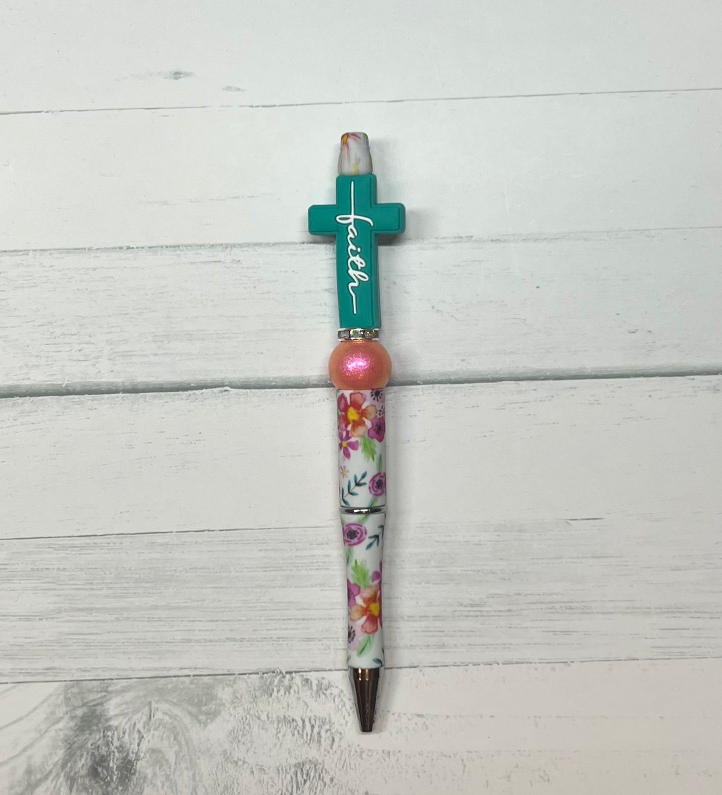 Faith Cross Pen - Beaded Ballpoint Pen - Beaded Ballpoint Pen