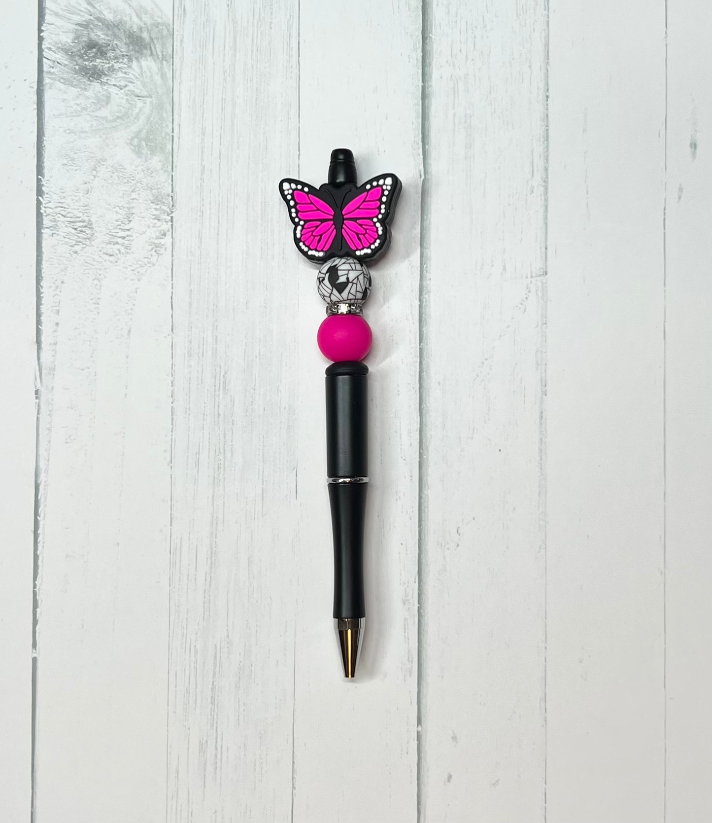 Beautiful Butterfly - Beaded Ballpoint Pen