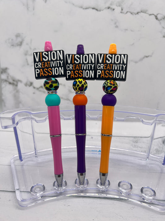 Vision, Creativity, Passion - Beaded Ballpoint Pen