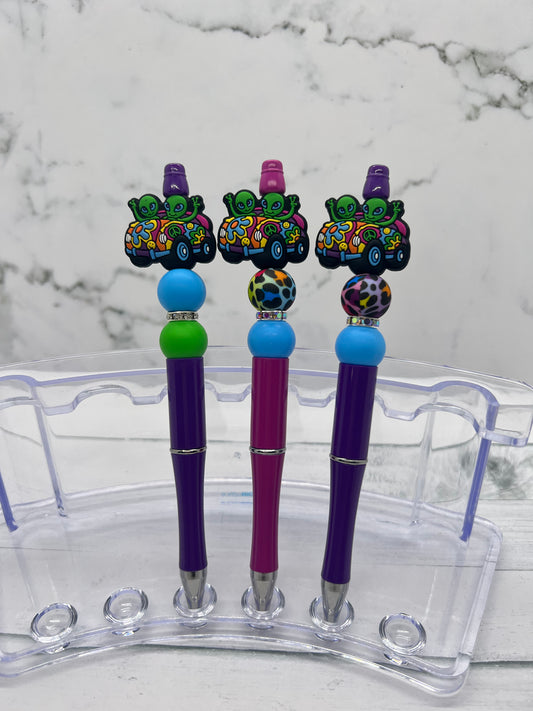 Alien Cars - Beaded Ballpoint Pen