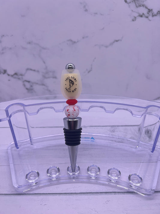 True Crime Cheap Wine - Beaded Wine Stopper