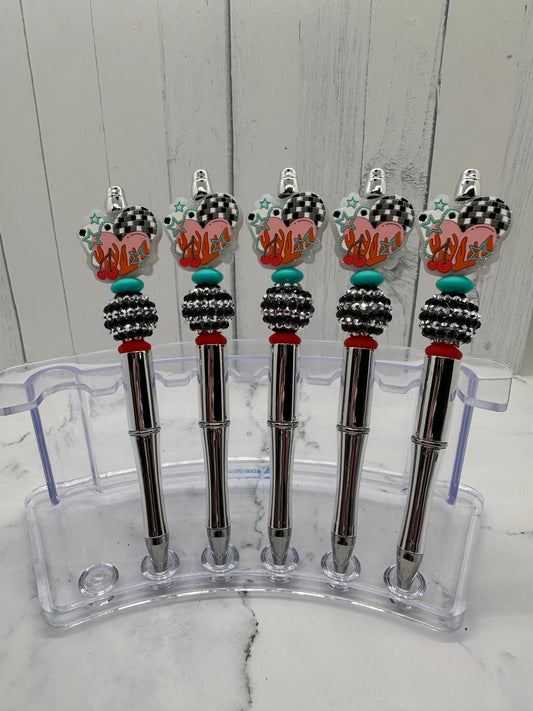 Disco Spades - Ballpoint Beaded Pen
