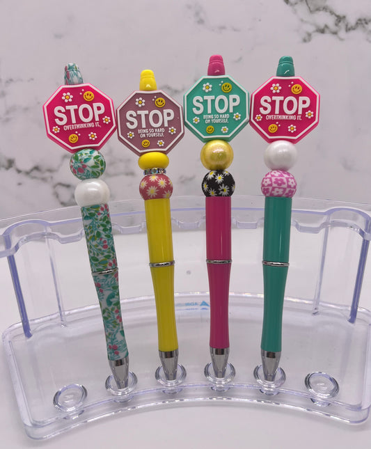 Stop!  - Beaded Ballpoint Pen