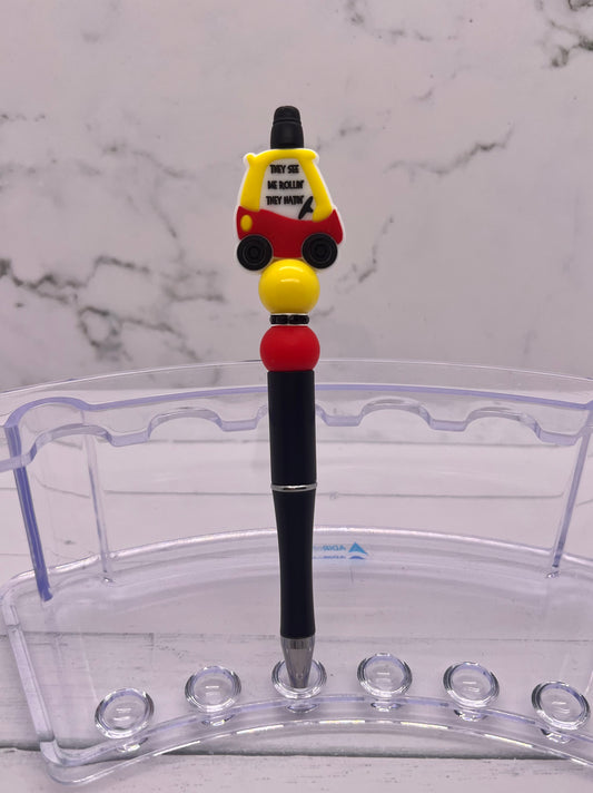 They See Me Rollin’ - Beaded Ballpoint Pen