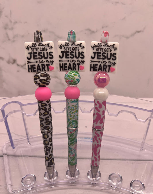 Y’all Lucky I’ve Got Jesus… - Beaded Ballpoint Pen