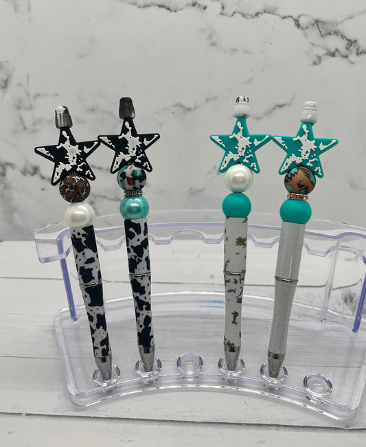 Cowprint Star - Beaded Ballpoint Pen