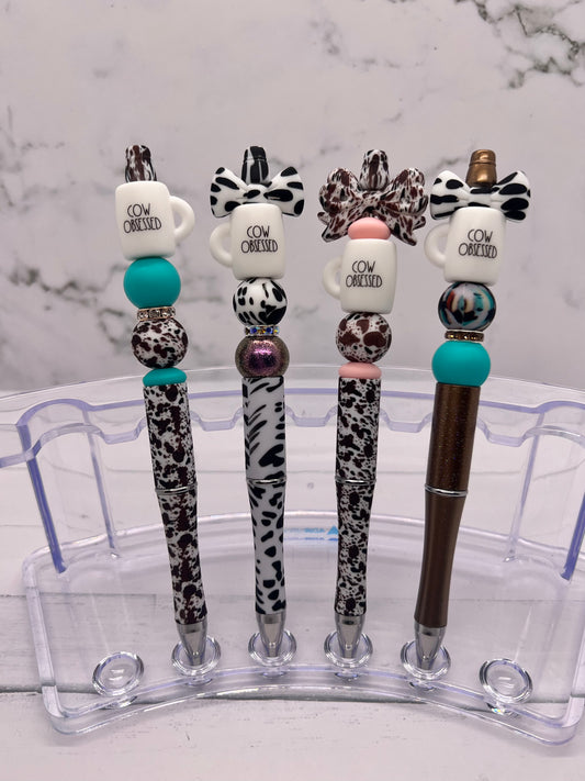 Cow Obessed Cup - Beaded Ballpoint Pen