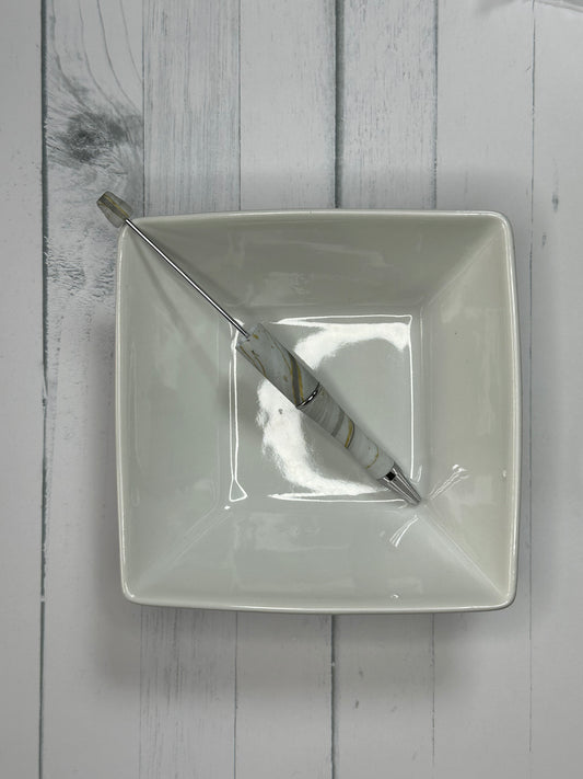 Gold & Gray Marble Printed Pen