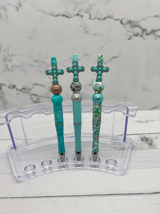 Rustic Cross Ballpoint Beaded Pen