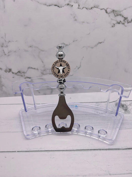 Only One Drink Away From …. - Beaded Bottle Opener