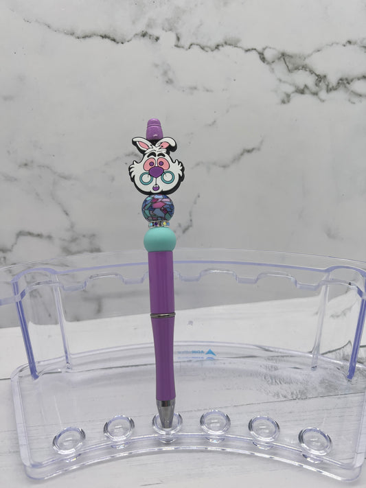 Rabbit with Glasses - Beaded Ballpoint Pen