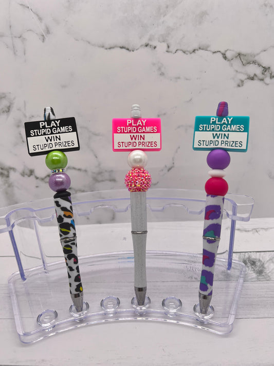Play Stupid Games, Win Stupid Prizes - Beaded Ballpoint Pen