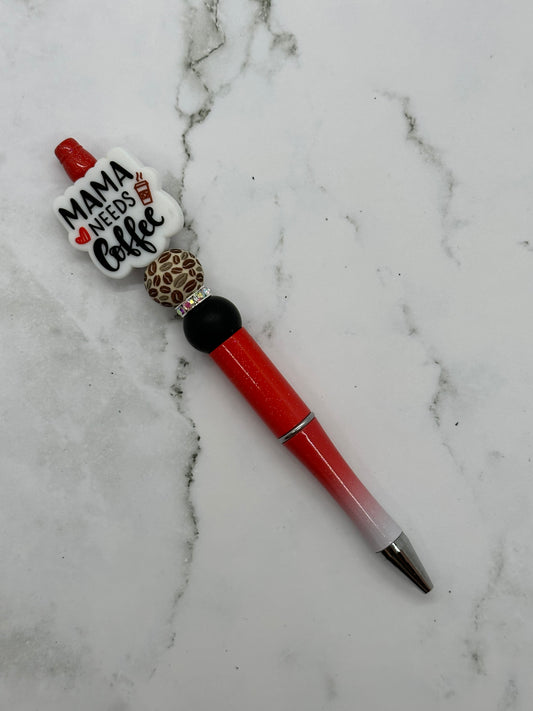 Mama Needs Coffee - Beaded Ballpoint Pen