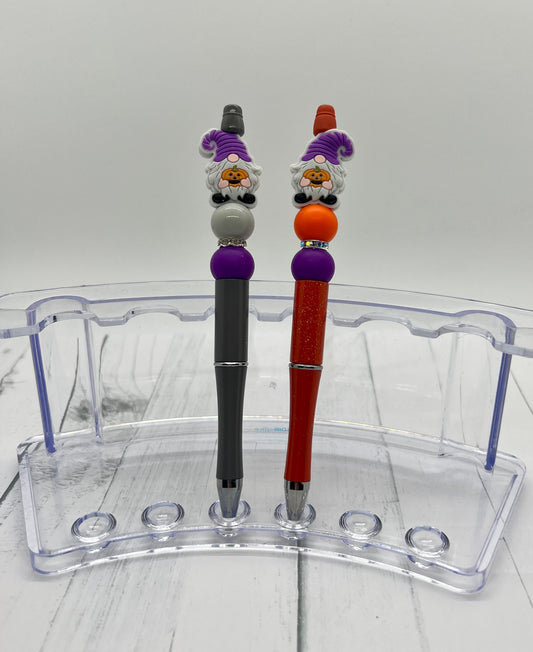 Pumpkin Gnome - Beaded Ballpoint Pen