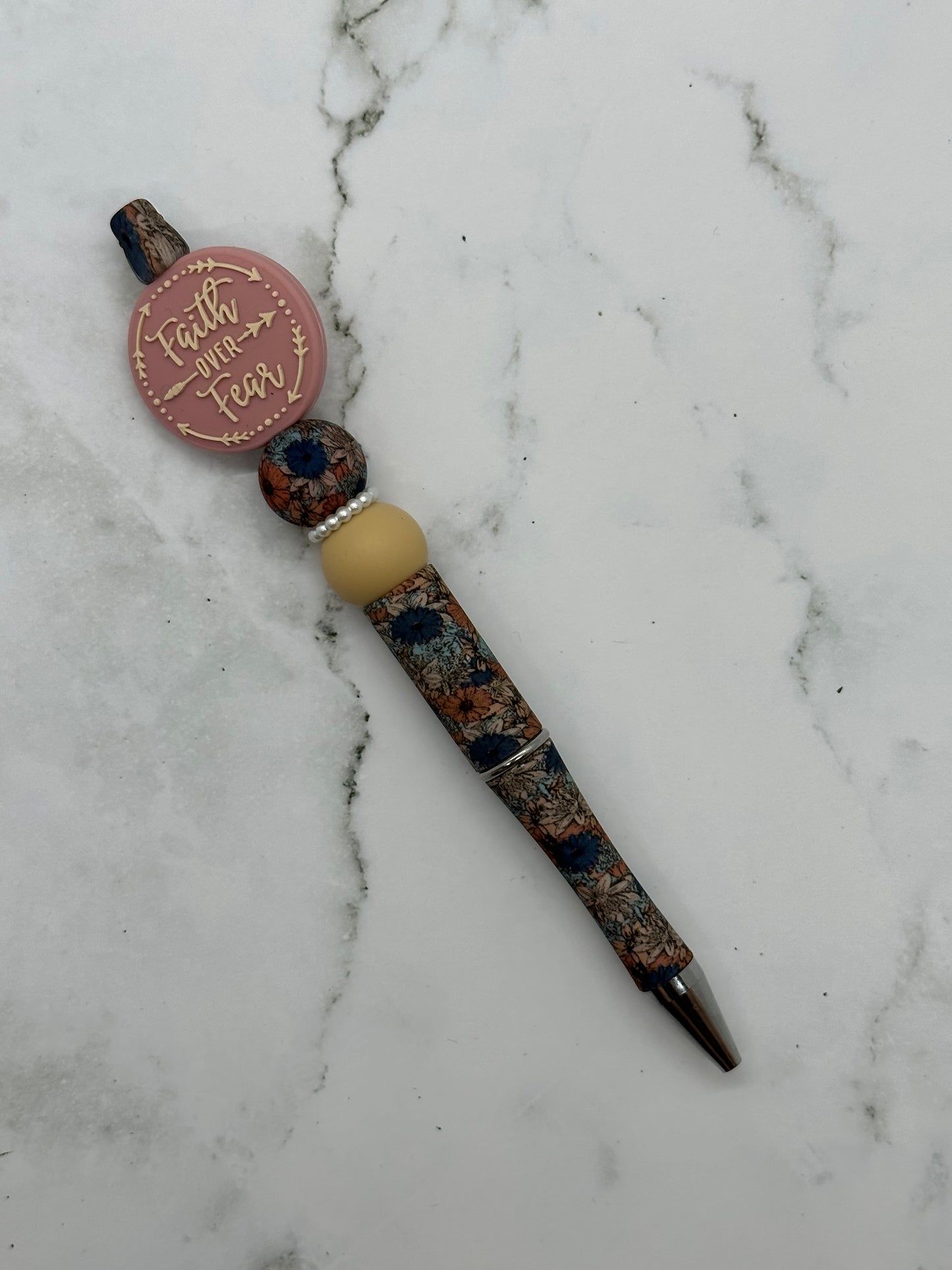 Faith Over Fear - Beaded Ballpoint Pen