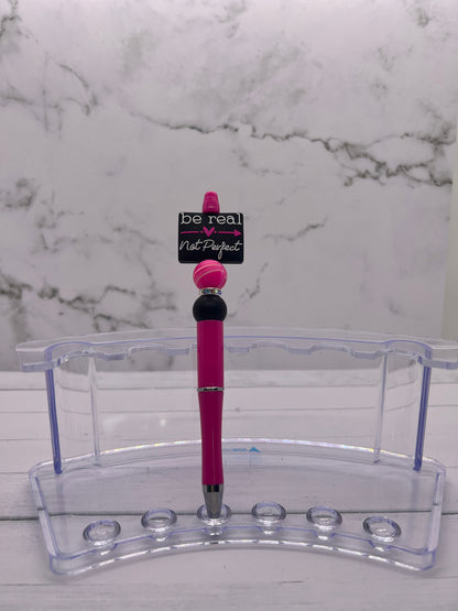 Be Real Not Perfect - Beaded Ballpoint Pen