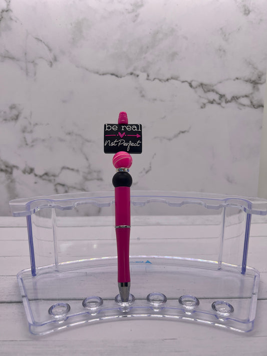 Be Real Not Perfect - Beaded Ballpoint Pen