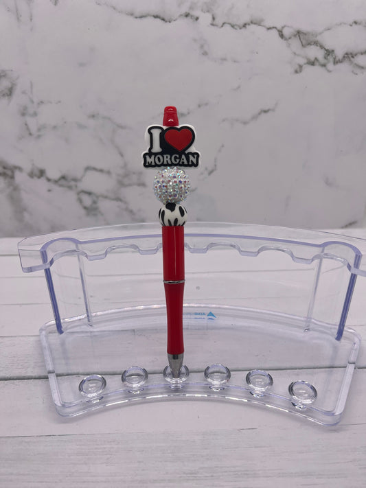 I Heart Morgan - Beaded Ballpoint Pen