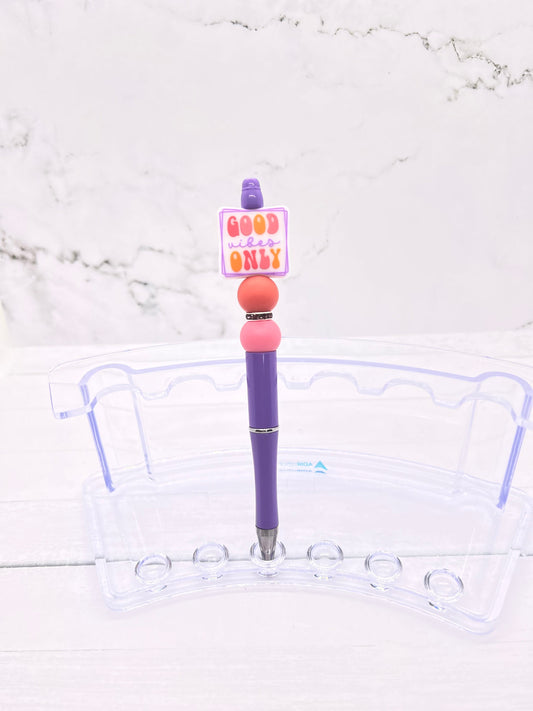 Good Vibes Only - Beaded Ballpoint Pen