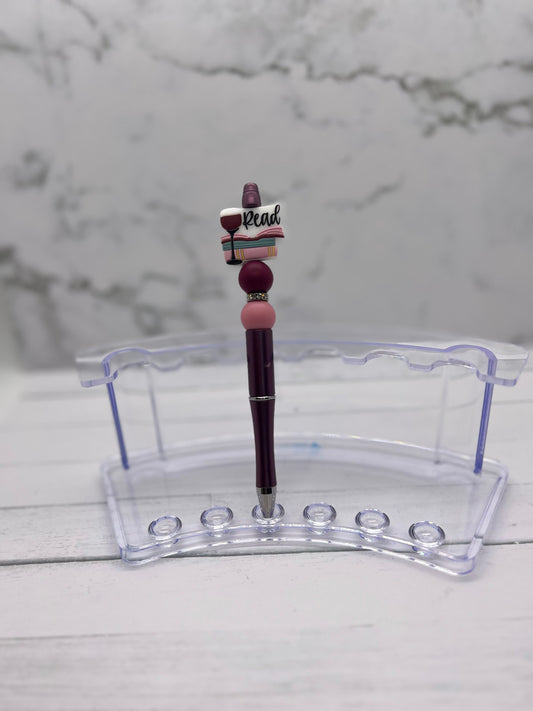 Books and Wine - Beaded Ballpoint Pen