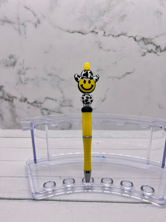 Cowboy Smiley - Beaded Ballpoint Pen