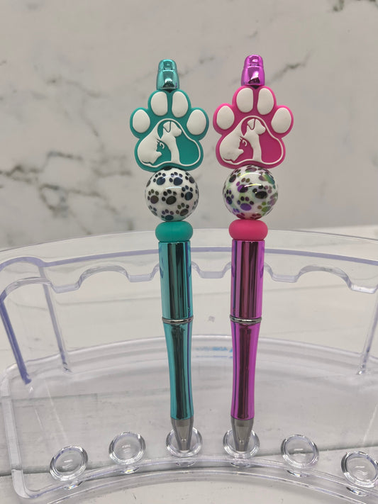 Dog Paw Print - Beaded Ballpoint Pen