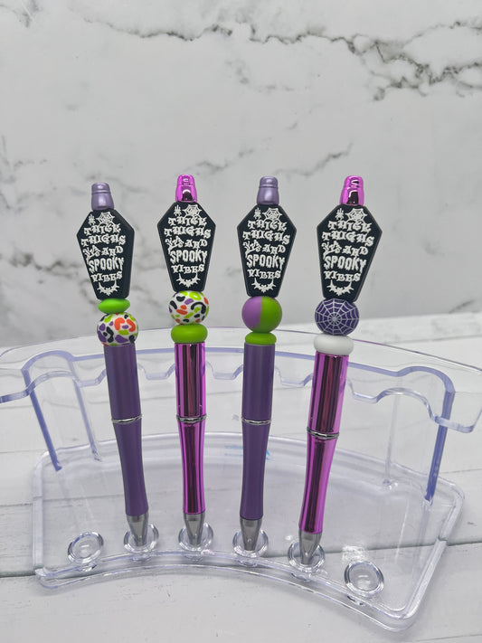 Coffin - Thick Thighs and Spooky Vibes - Beaded Ballpoint Pen