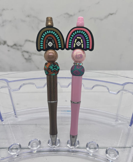 Aztec Rainbow - Beaded Ballpoint Pen