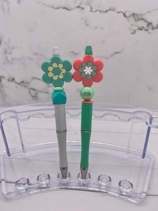 Retro Flower - Beaded Ballpoint Pen