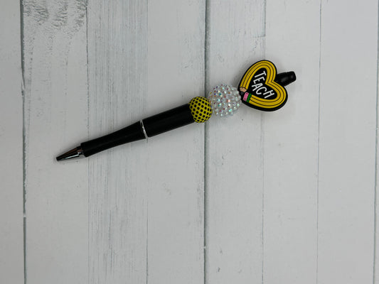 Teach with Pencil - Beaded Ballpoint Pen