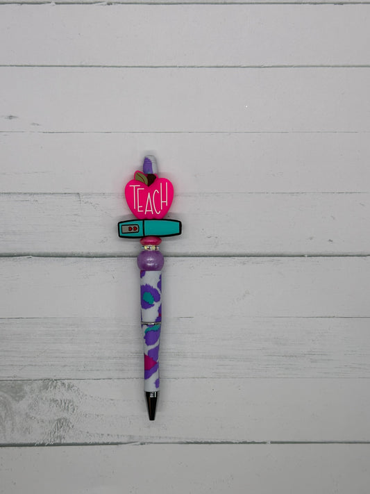Teach with Flair Pen - Beaded Ballpoint Pen