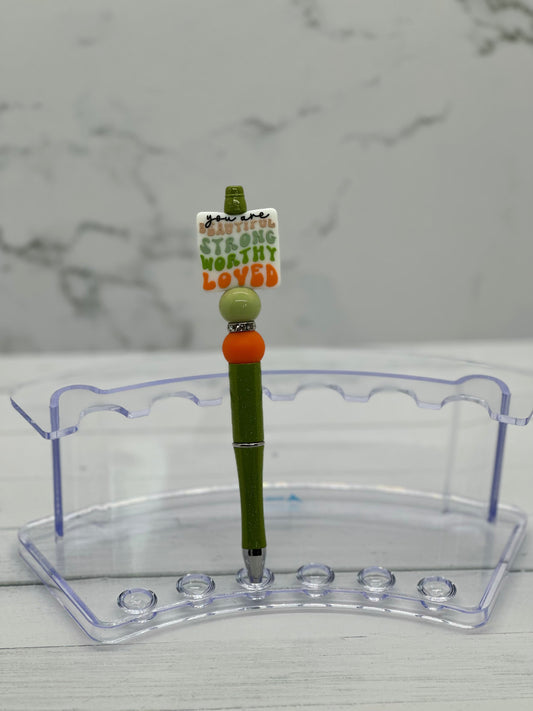 You are Beautiful, Strong… - Beaded Ballpoint Pen