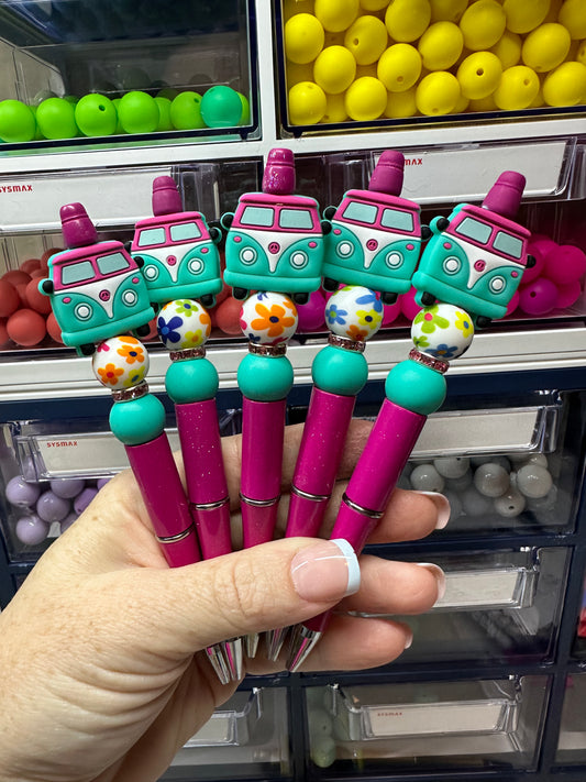 Hippie Dippie Van - Beaded Ballpoint Pen