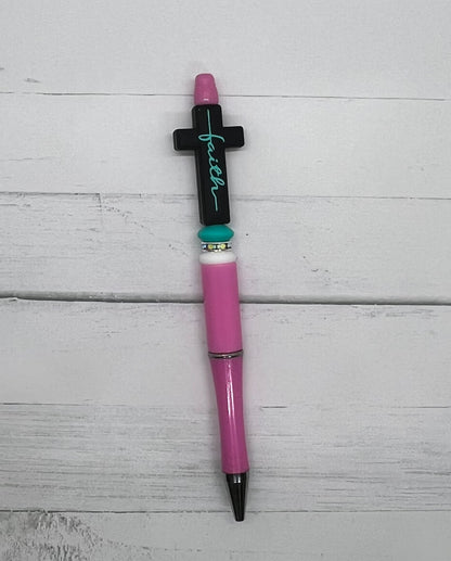 Faith Cross Pen - Beaded Ballpoint Pen - Beaded Ballpoint Pen
