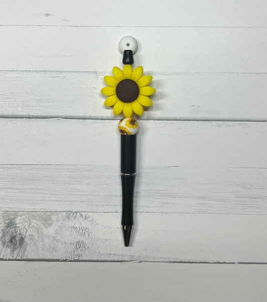 Sunflower - Large  - Beaded Ballpoint Pen