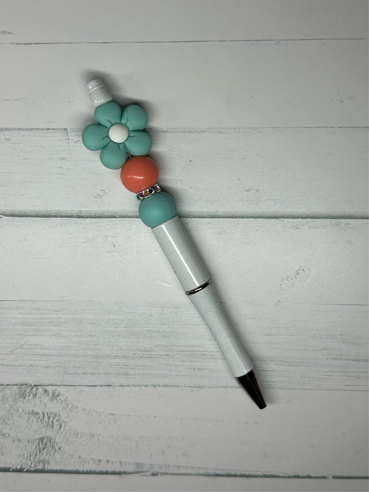 Puffy Daisy - Beaded Ballpoint Pen