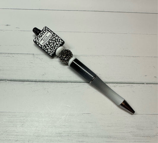 Composition Book - Beaded Ballpoint Pen