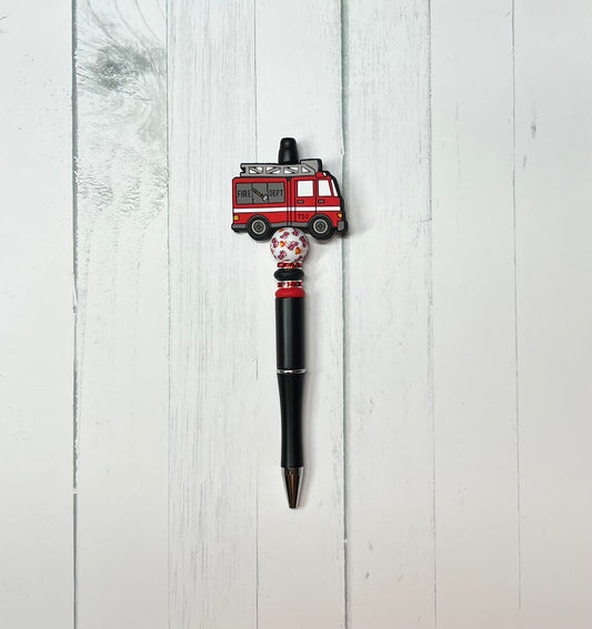 Firetruck - Beaded Ballpoint Pen